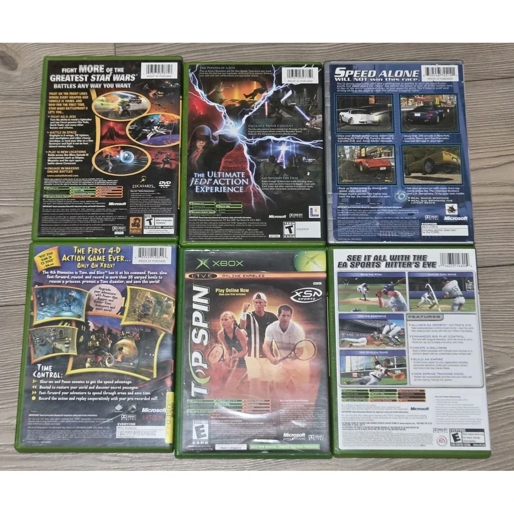 Xbox Game Bundle Lot Of 6 Star Wars Blinx Project Gothem /w Manuals‎ Live Cards